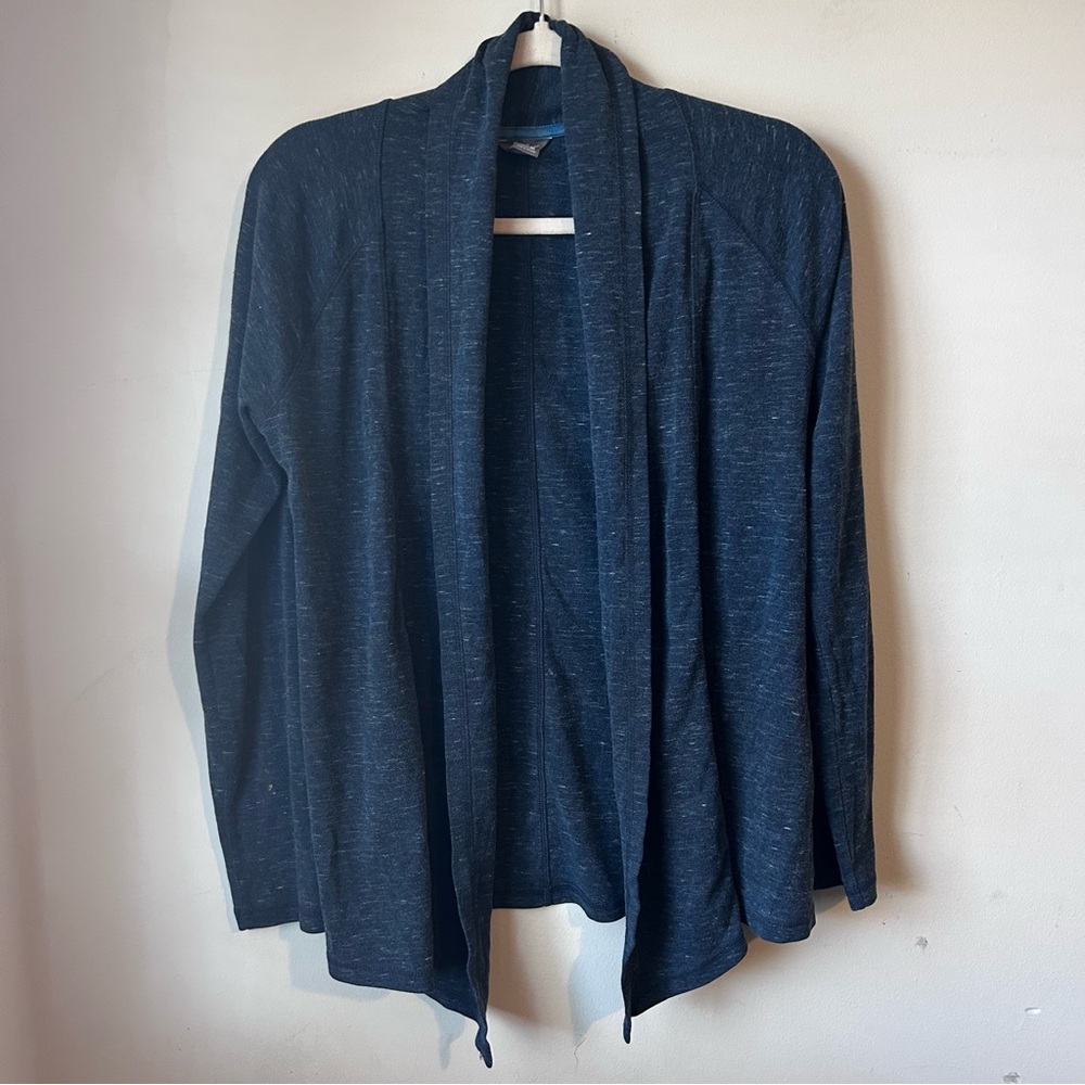 Eddie Bauer Women’s Blue Open Front Cardigan Size M Cotton Blend